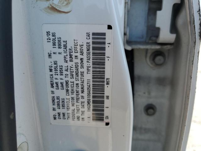 1HGCM56106A054711 - 2006 HONDA ACCORD VALUE 白色 照片 12