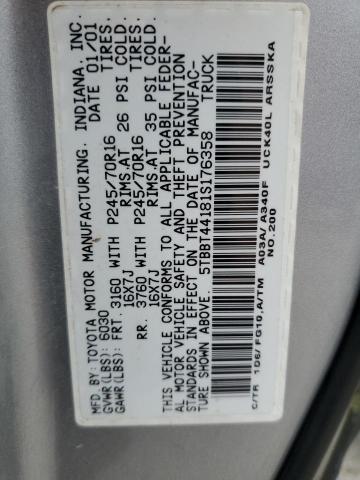 5TBBT44181S176358 - 2001 TOYOTA TUNDRA ACCESS CAB SILVER photo 12