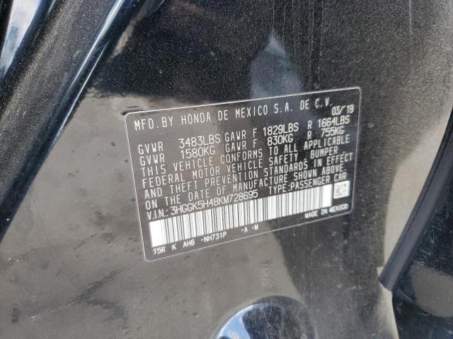 3HGGK5H48KM728695 - 2019 HONDA FIT LX BLACK photo 12