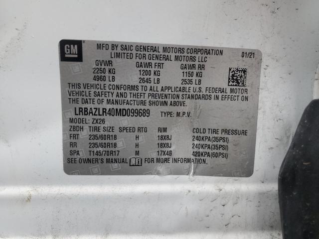 LRBAZLR40MD099689 - 2021 BUICK ENVISION PREFERRED Blanc photo 12