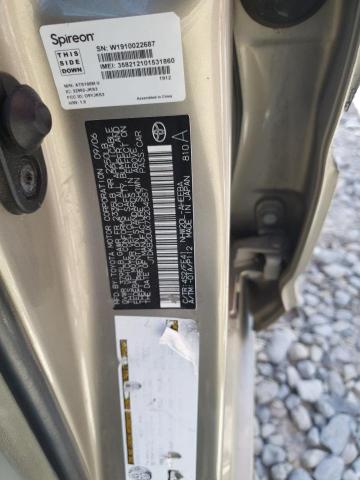 JTDKB20UX73204587 - 2007 TOYOTA PRIUS BEIGE photo 12