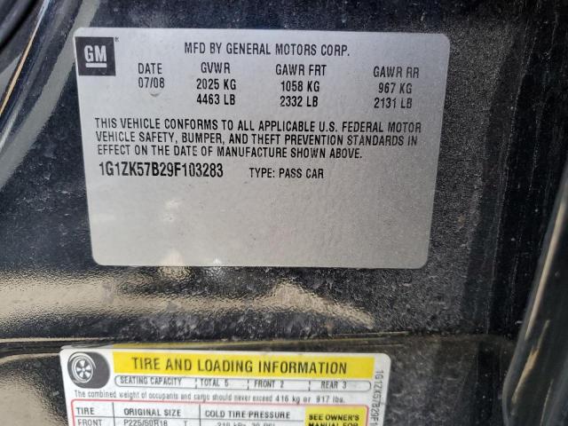 1G1ZK57B29F103283 - 2009 CHEVROLET MALIBU LTZ შავი ფოტო 12