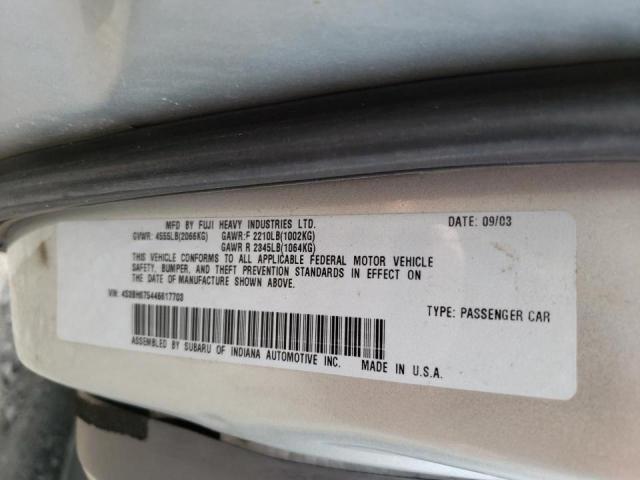 4S3BH675446617703 - 2004 SUBARU LEGACY OUTBACK AWP 银色 照片 13
