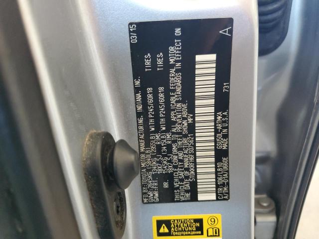 5TDKKRFH6FS075621 - 2015 TOYOTA HIGHLANDER XLE Արծաթագույն լուսանկար 14