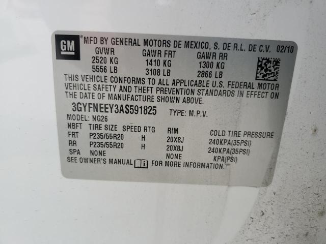 3GYFNEEY3AS591825 - 2010 CADILLAC SRX PERFORMANCE COLLECTION Ақ фото 13