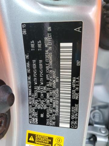 5TDKKRFH9FS105484 - 2015 TOYOTA HIGHLANDER XLE Gümüş foto 13