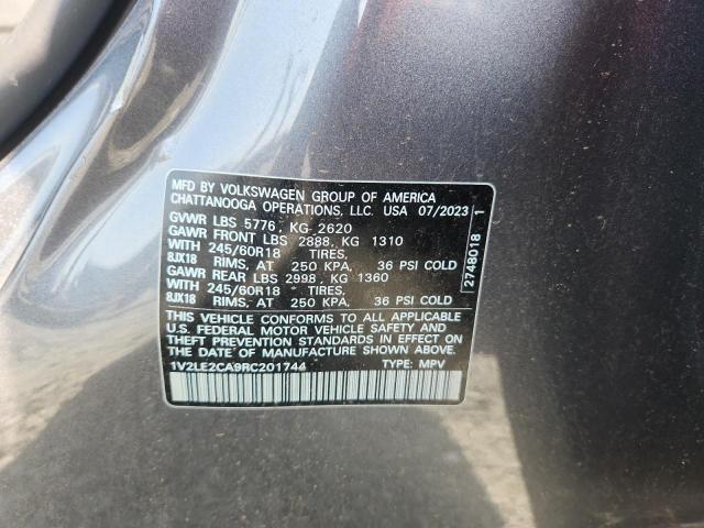 1V2LE2CA9RC201744 - 2024 VOLKSWAGEN ATLAS CROS SE Gris photo 13