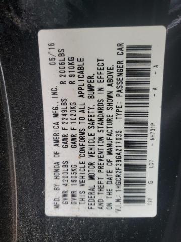 1HGCR2F39GA217035 - 2016 HONDA ACCORD LX BLACK photo 13