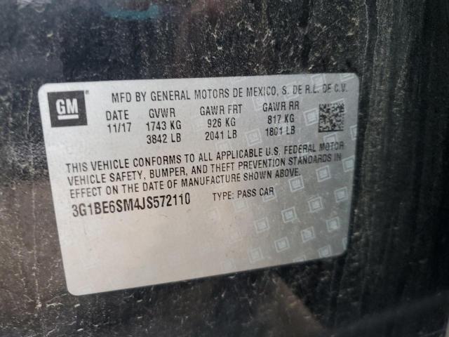 3G1BE6SM4JS572110 - 2018 CHEVROLET CRUZE LT Siyah fotoğraf 12