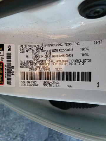 5TFUW5F13JX704005 - 2018 TOYOTA TUNDRA DOUBLE CAB SR/SR5 WHITE photo 13