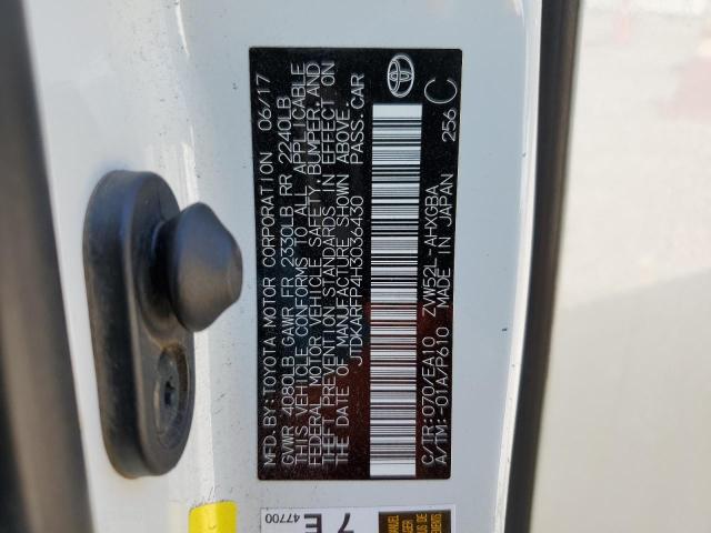 JTDKARFP4H3036430 - 2017 TOYOTA PRIUS PRIM თეთრი ფოტო 12