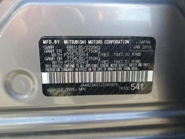 JA4AZ3A37JZ040829 - 2018 MITSUBISHI OUTLANDER SE GRAY photo 13