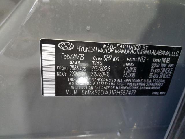5NMS2DAJ1PH557477 - 2023 HYUNDAI SANTA FE SEL GRAY photo 13