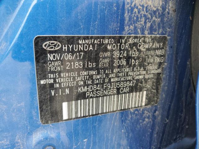 KMHD84LF9JU589847 - 2018 HYUNDAI ELANTRA SEL BLUE photo 12