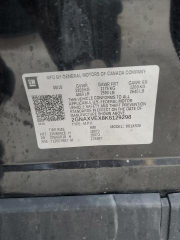 2GNAXVEX8K6129298 - 2019 CHEVROLET EQUINOX LT 黑色 照片 14