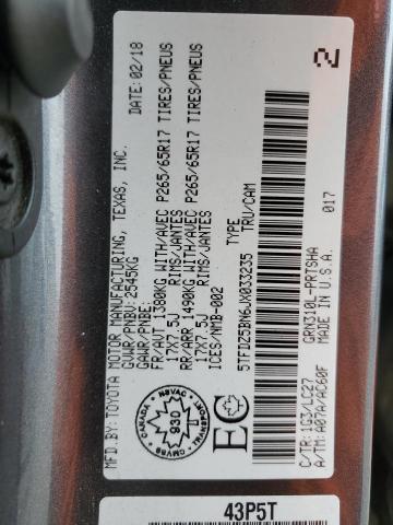 5TFDZ5BN6JX033235 - 2018 TOYOTA TACOMA DOUBLE CAB GRAY photo 12