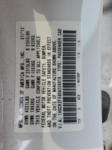 1HGCR2F58DA259919 - 2013 HONDA ACCORD SPORT WHITE photo 13