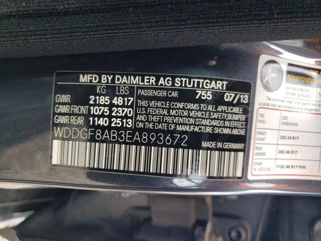 WDDGF8AB3EA893672 - 2014 MERCEDES-BENZ C 300 4MATIC GRAY photo 12