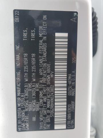 5TDGZRBHXNS243802 - 2022 TOYOTA HIGHLANDER XLE Ağ foto 13