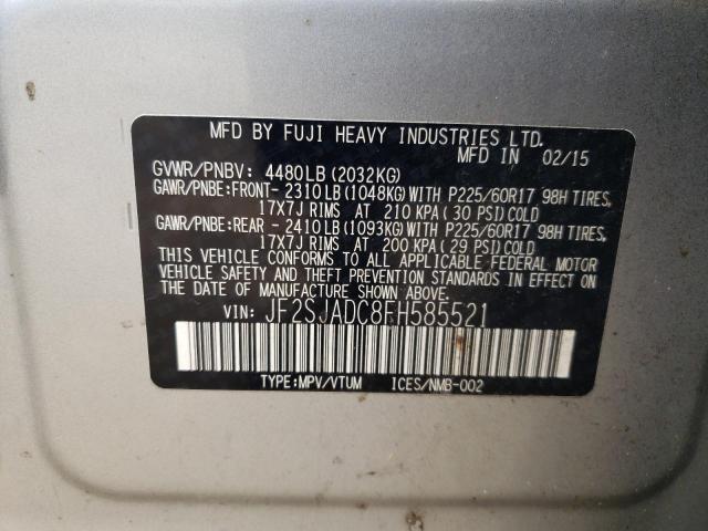 JF2SJADC8FH585521 - 2015 SUBARU FORESTER 2.5I PREMIUM فضي صورة 13
