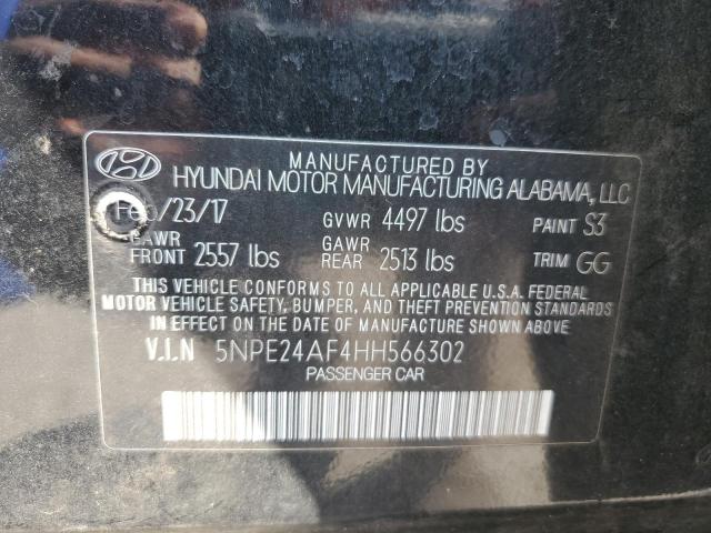 5NPE24AF4HH566302 - 2017 HYUNDAI SONATA SE BLACK photo 13