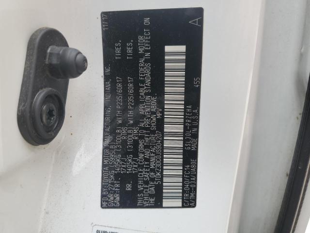 5TDKZ3DC0JS904207 - 2018 TOYOTA SIENNA LE Weiß Foto 13