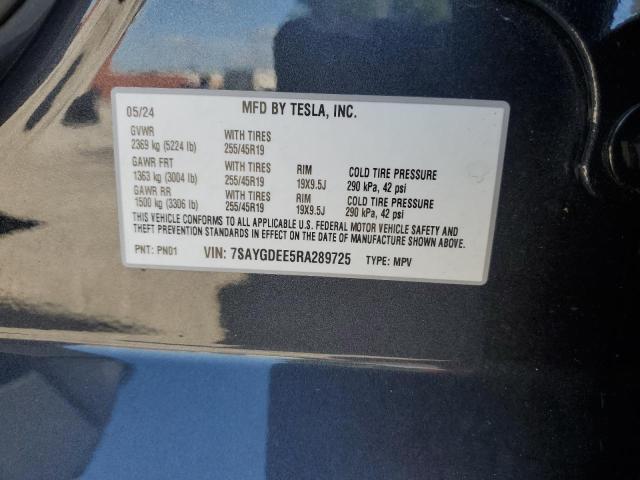 7SAYGDEE5RA289725 - 2024 TESLA MODEL Y Szary zdjęcie 13