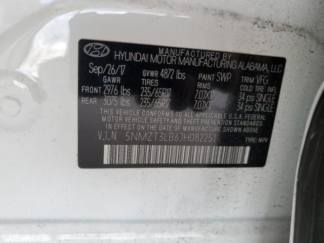 5NMZT3LB6JH082251 - 2018 HYUNDAI SANTA FE S თეთრი ფოტო 13