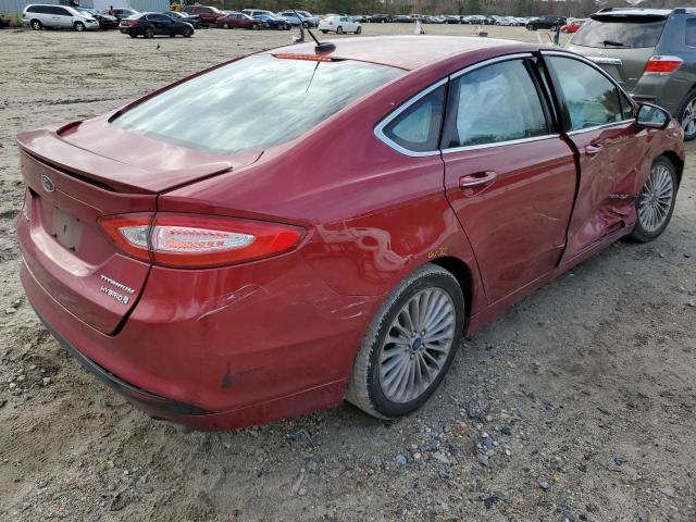 3FA6P0RU8ER349528 - 2014 FORD FUSION TITANIUM HEV RED photo 3