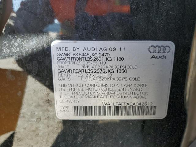 WA1LFAFPXCA042612 - 2012 AUDI Q5 PREMIUM PLUS BLACK photo 13
