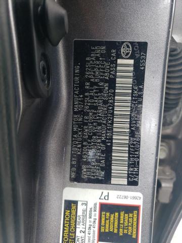 4T1BF1FK2FU478570 - 2015 TOYOTA CAMRY LE GRAY photo 12