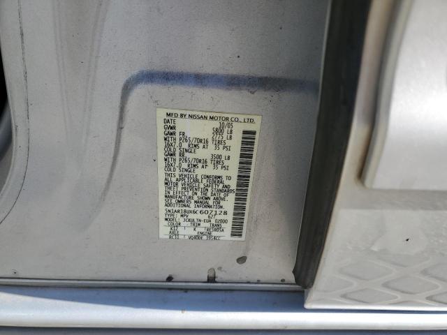 5N1AR18UX6C607128 - 2006 NISSAN PATHFINDER LE ვერცხლისფერი ფოტო 13