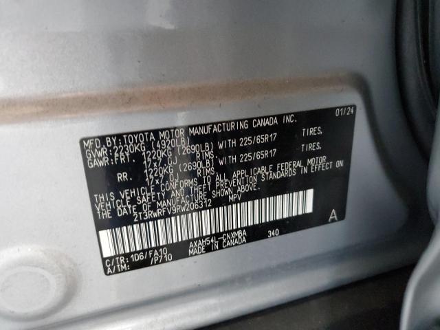 2T3RWRFV9RW206312 - 2024 TOYOTA RAV4 XLE SILVER photo 13