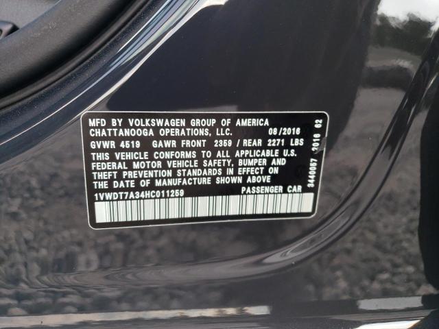 1VWDT7A34HC011259 - 2017 VOLKSWAGEN PASSAT R-LINE Boz foto 12