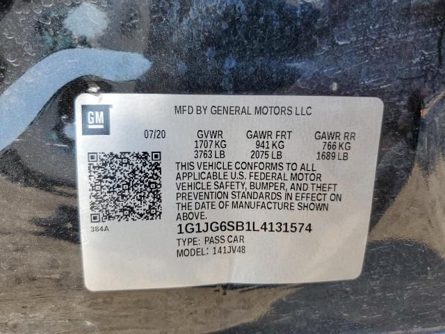 1G1JG6SB1L4131574 - 2020 CHEVROLET SONIC BLACK photo 13