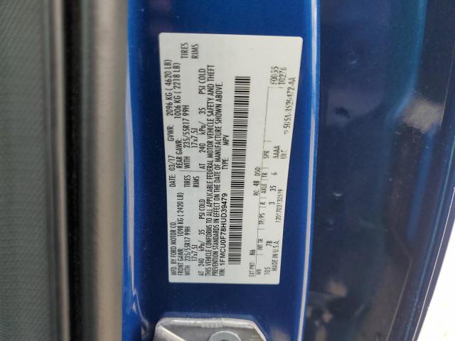 1FMCU0F78HUD39479 - 2017 FORD ESCAPE S BLUE photo 13