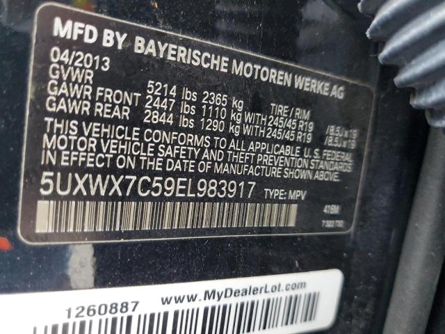 5UXWX7C59EL983917 - 2014 BMW X3 XDRIVE35I BLACK photo 12