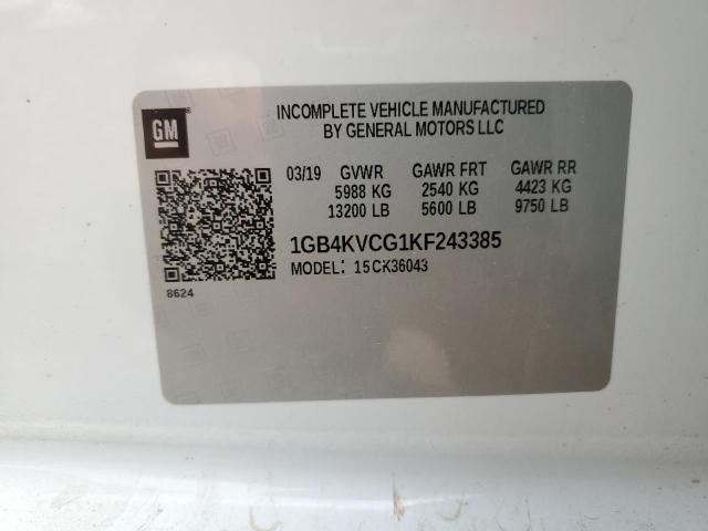 1GB4KVCG1KF243385 - 2019 CHEVROLET SILVERADO K3500 白色 照片 12