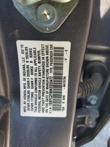 19XFC2F80KE033472 - 2019 HONDA CIVIC SPORT CHARCOAL photo 13