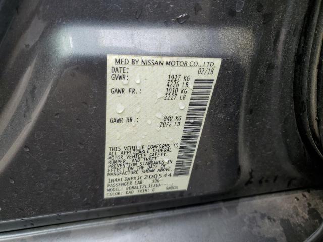 1N4AL3APXJC200544 - 2018 NISSAN ALTIMA 2.5 GRAY photo 12