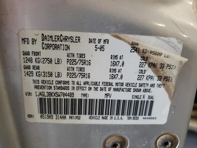 1J4GL38KX5W704489 - 2005 JEEP LIBERTY RENEGADE 银色 照片 13