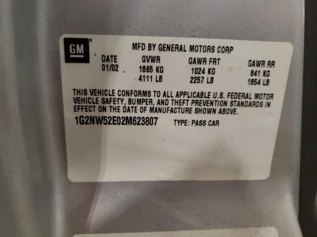 1G2NW52E02M623807 - 2002 PONTIAC GRAND AM GT SILVER photo 12