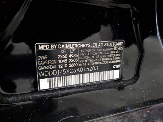 WDDDJ75X26A015203 - 2006 MERCEDES-BENZ CLS 500C BLACK photo 12