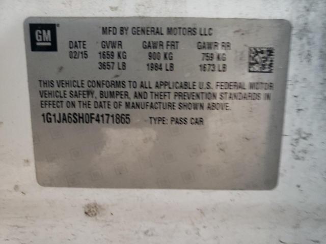 1G1JA6SH0F4171865 - 2015 CHEVROLET SONIC LS WHITE photo 13