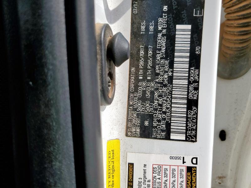 JTEBU5JR0H5477562 - 2017 TOYOTA 4RUNNER SR5/SR5 PREMIUM Biały zdjęcie 13