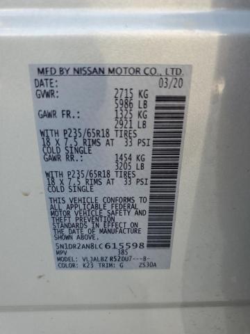 5N1DR2AN8LC615598 - 2020 NISSAN PATHFINDER S SILVER photo 13