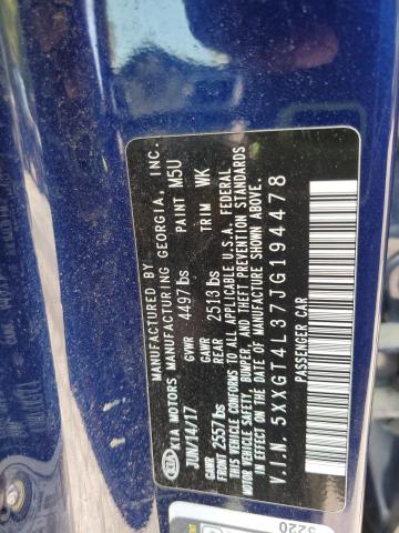 5XXGT4L37JG194478 - 2018 KIA OPTIMA LX 蓝色 照片 12