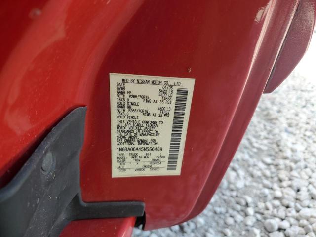 1N6BA06A45N556468 - 2005 NISSAN TITAN XE Қызыл фото 13