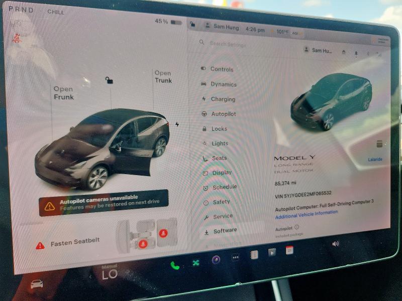 5YJYGDEE2MF065532 - 2021 TESLA MODEL Y Grafit foto 9
