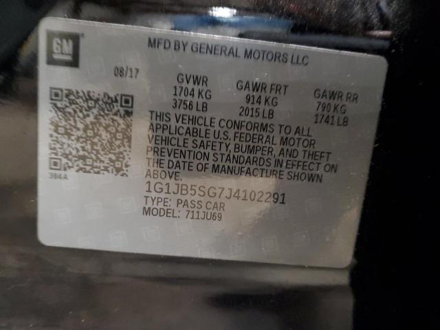 1G1JB5SG7J4102291 - 2018 CHEVROLET SONIC LS 黑色 照片 12